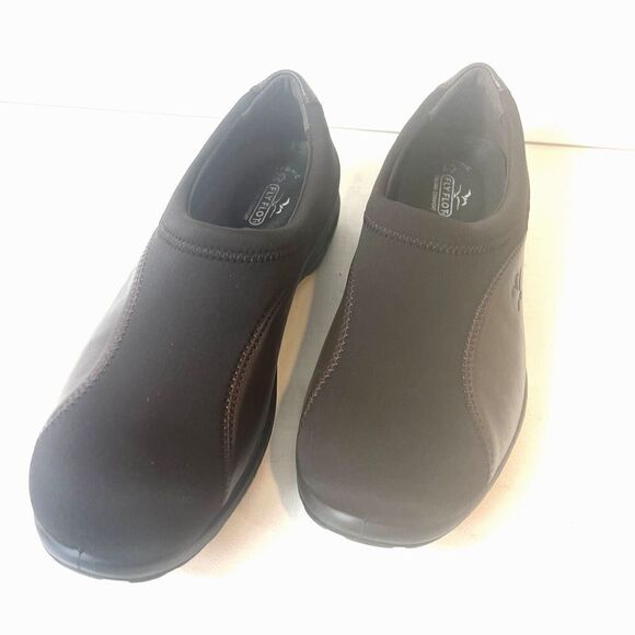 FLY FLOT Anatomic Anti Shock Brown Leather /Lycra Slip On Women's EU 42 US 11.5 - Picture 2 of 7